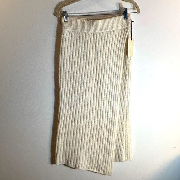 BROCHU WALKER Sz S Flavie Skirt Faux Wrap Ribbed Knit Wool Cashmere Blend NEW - Picture 1 of 9